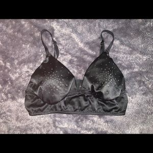 Victoria secret thin lined black satin bra